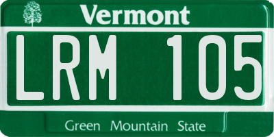 VT license plate LRM105