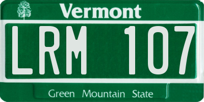 VT license plate LRM107