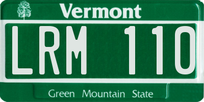 VT license plate LRM110