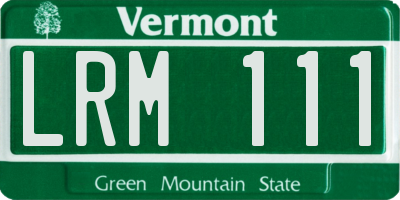 VT license plate LRM111