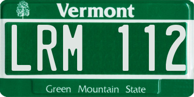 VT license plate LRM112