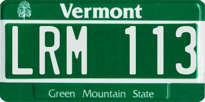 VT license plate LRM113