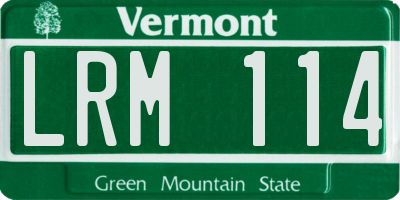 VT license plate LRM114