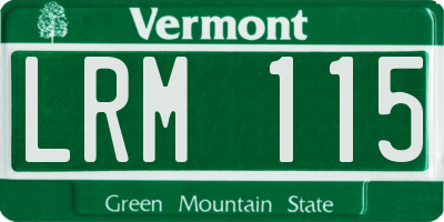 VT license plate LRM115