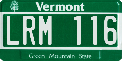 VT license plate LRM116