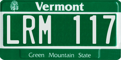 VT license plate LRM117