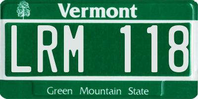 VT license plate LRM118
