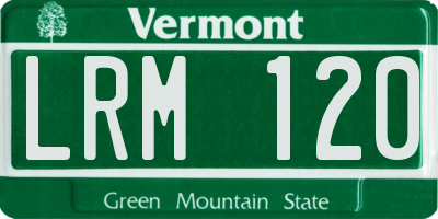 VT license plate LRM120