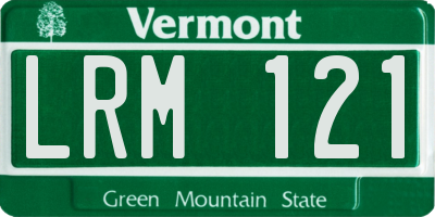 VT license plate LRM121