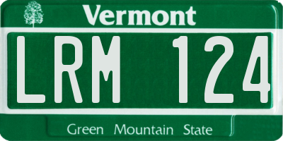 VT license plate LRM124