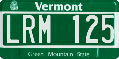 VT license plate LRM125