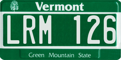 VT license plate LRM126