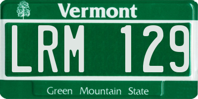 VT license plate LRM129