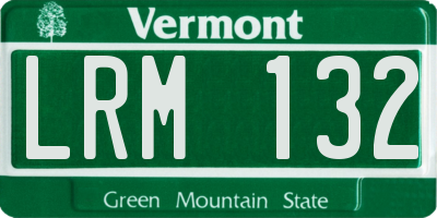 VT license plate LRM132