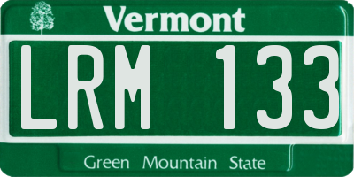 VT license plate LRM133