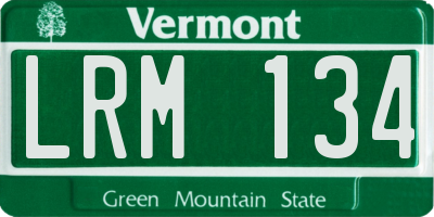 VT license plate LRM134