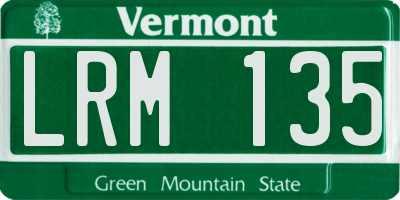 VT license plate LRM135