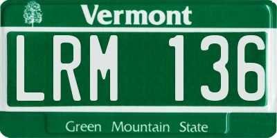 VT license plate LRM136