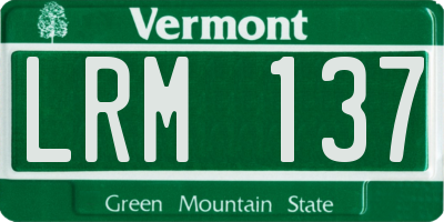 VT license plate LRM137