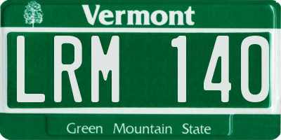 VT license plate LRM140