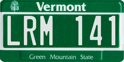 VT license plate LRM141