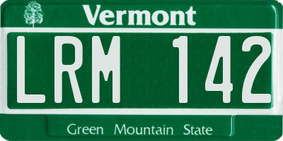 VT license plate LRM142