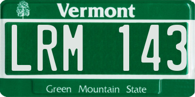 VT license plate LRM143