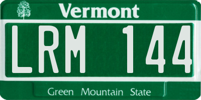 VT license plate LRM144