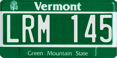 VT license plate LRM145