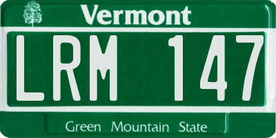 VT license plate LRM147
