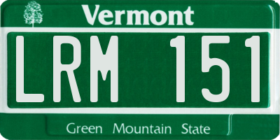 VT license plate LRM151