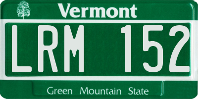 VT license plate LRM152