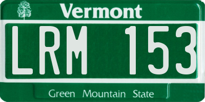 VT license plate LRM153