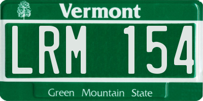 VT license plate LRM154
