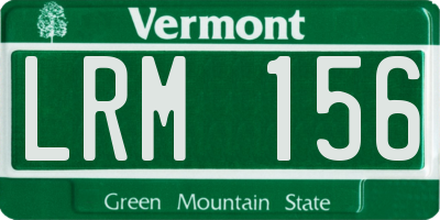 VT license plate LRM156