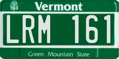 VT license plate LRM161