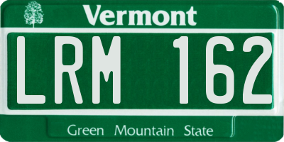VT license plate LRM162