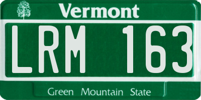 VT license plate LRM163