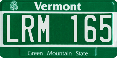 VT license plate LRM165