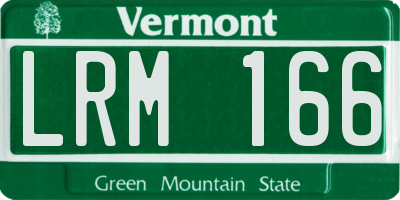 VT license plate LRM166