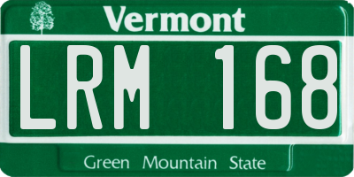 VT license plate LRM168