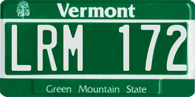 VT license plate LRM172