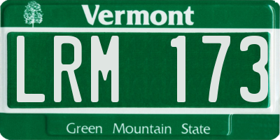 VT license plate LRM173