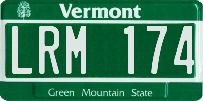 VT license plate LRM174