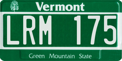VT license plate LRM175