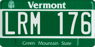 VT license plate LRM176