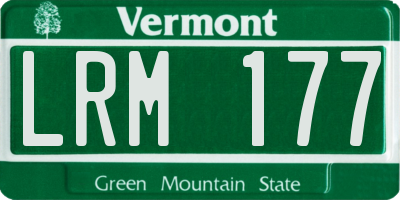 VT license plate LRM177