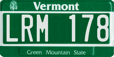 VT license plate LRM178