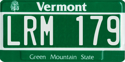 VT license plate LRM179