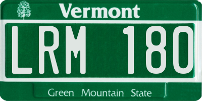 VT license plate LRM180